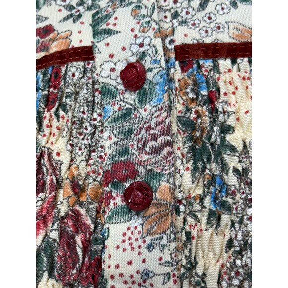 1970s boho dress with tiered skirt and shirred bodice by Jody T of California Si - Picture 6 of 9